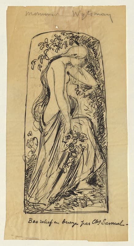 Ch. Samuel, Voorontwerp voor het Wytsman-monument, inkt op kalkpapier, 1898