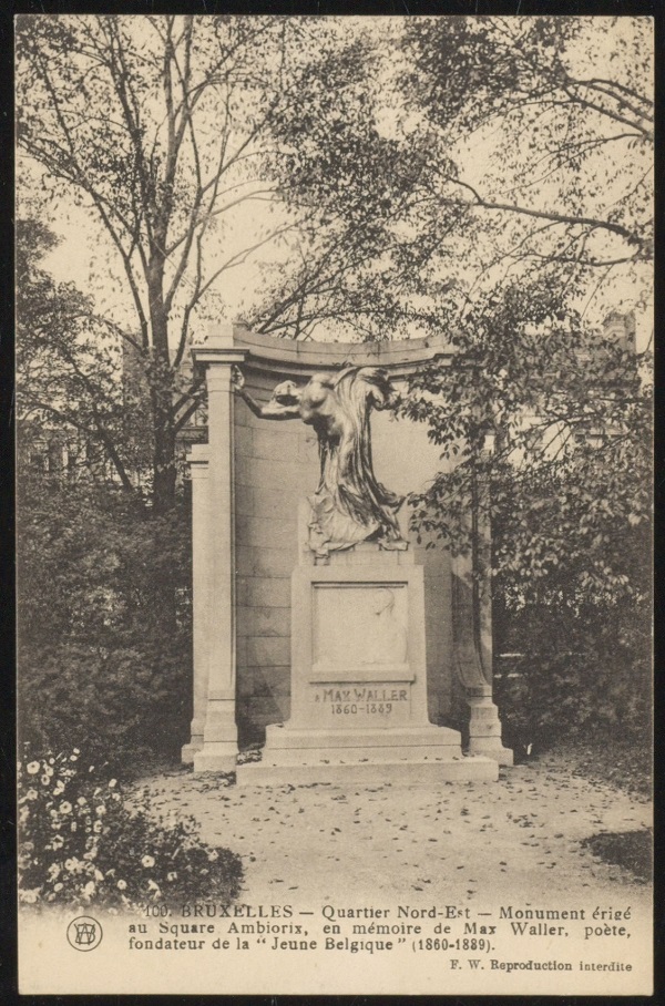 Oude postkaart met het Monument voor Max Waller