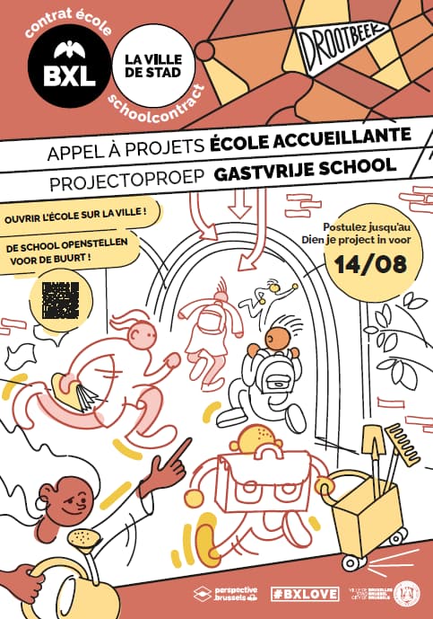 Flyer - Projectoproep 'Gastvrije school' van het Schoolcontract Drootbeek