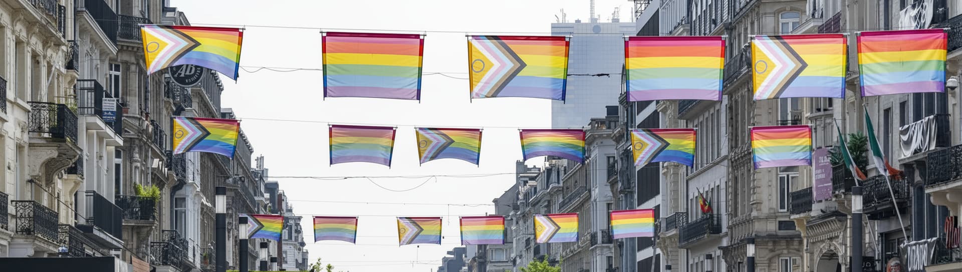 Regenboogvlaggen in Brussel