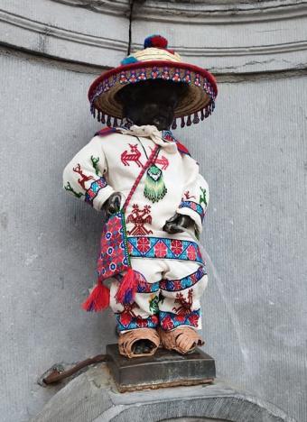 Manneken-Pis viert nationale feestdag Mexico