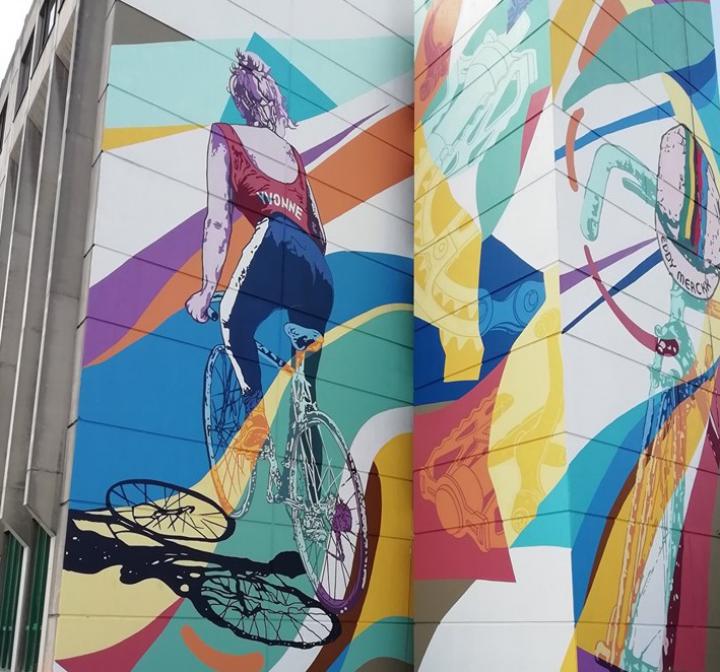 Street art-muur 'Tour de France'