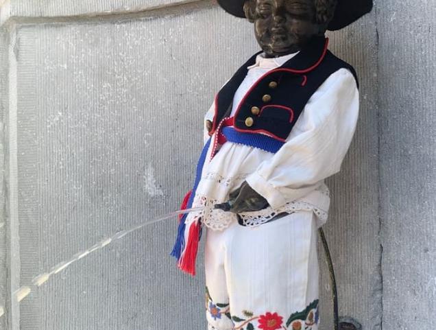 Manneken-Pis viert Kroatië